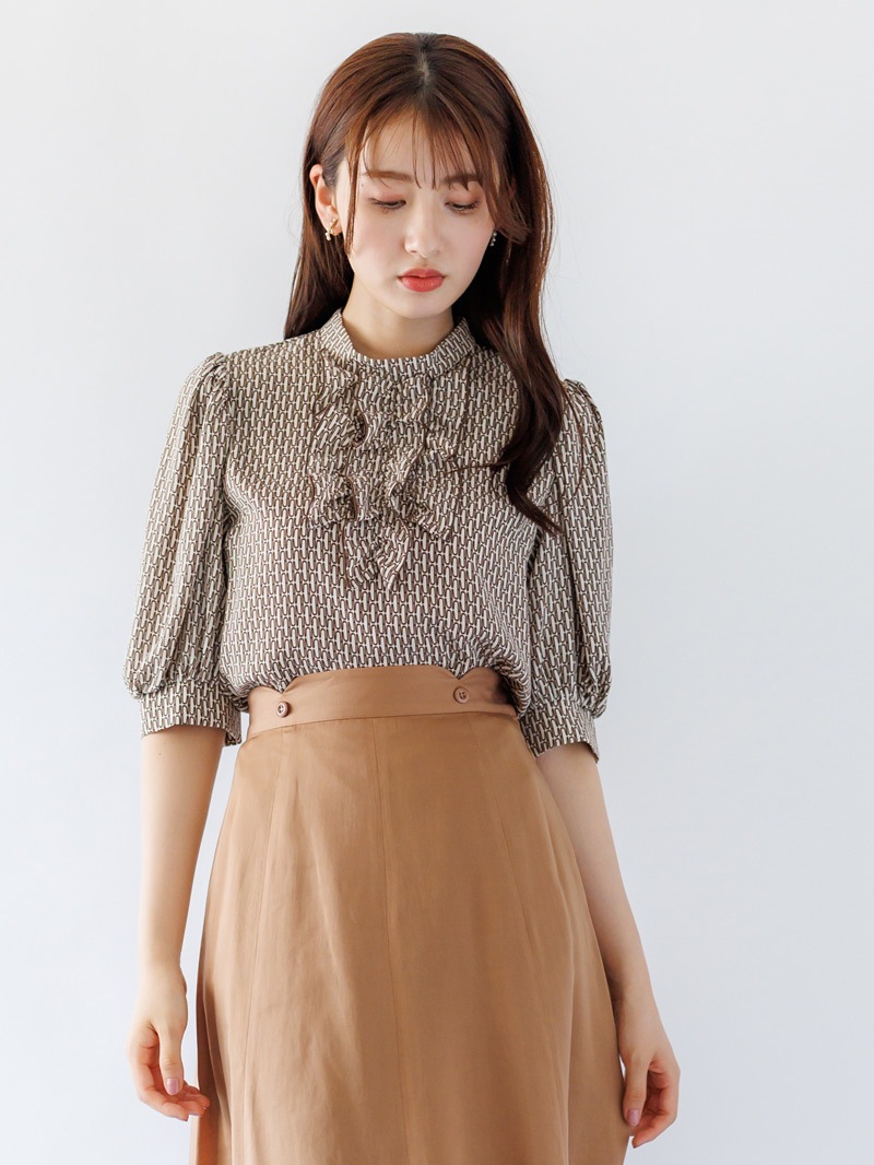 フリルプリントブラウス 在庫8本以下】プリント前フリルブラウス｜KarLParkLane Style ONLINE SHOP