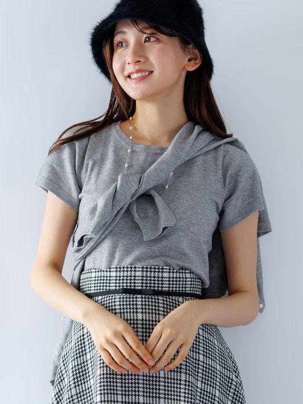 【秋冬50%OFF】丸首天竺アンサンブル