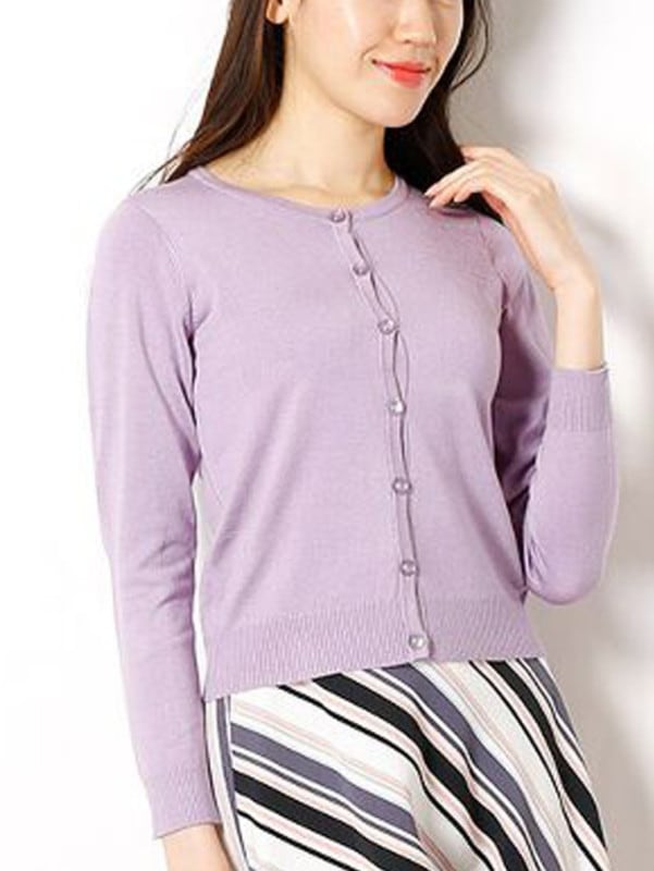 天竺丸首カーデ＜秋冬物アウトレット＞|秋冬物アウトレット