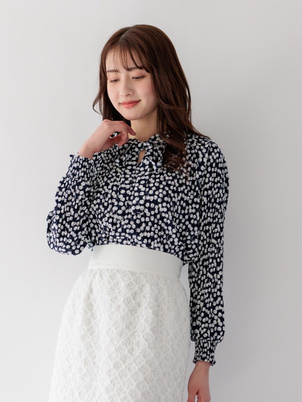 40%OFF】プリントプリーツボウタイブラウス｜KarLParkLane Style