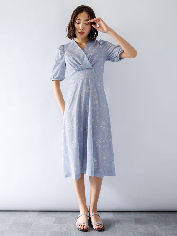 【30%OFF】プリントカシュクールワンピース