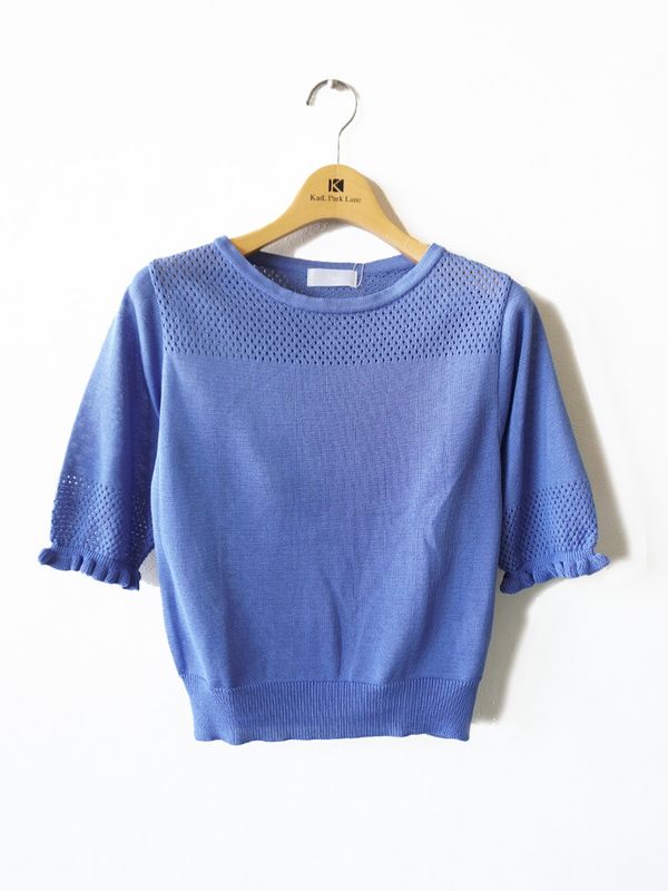 ゆるかり himawari 天竺×透かし丸首ニット｜KarLParkLane Style ONLINE SHOP