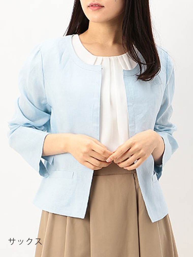 レモンティ ※購入前プロフィール読んでね 　23区♡スーツ　ノーカラー Anne number of OMEKASHI ポンチノーカラージャケット SARAHWEAR