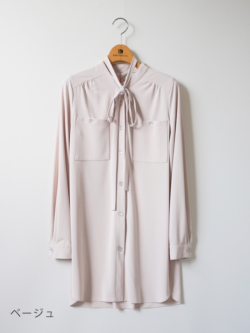 スムース立衿ロングシャツ｜KarLParkLane Style ONLINE SHOP