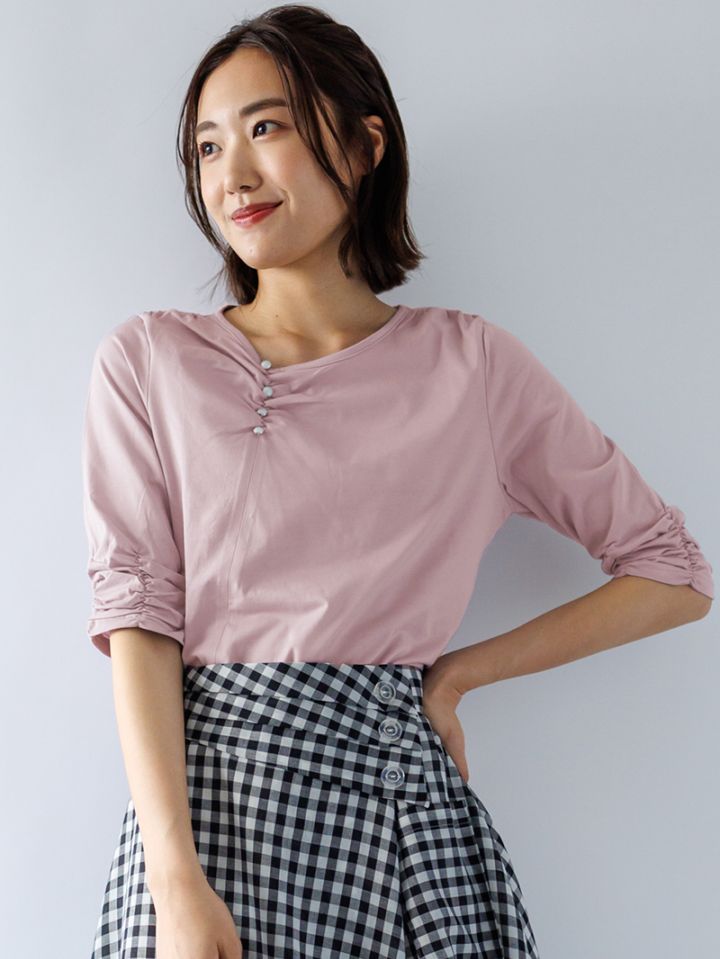 レースギャザーカットソー 20%OFF】無地 ギャザーカットソー｜KarLParkLane Style ONLINE SHOP