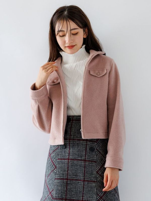 【50%OFF】ウールレットブークレージップアップブルゾン