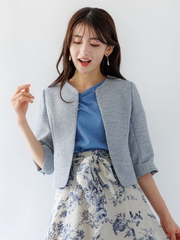 春SALE】麻調合繊キーネックジャケット｜KarLParkLane Style ONLINE SHOP