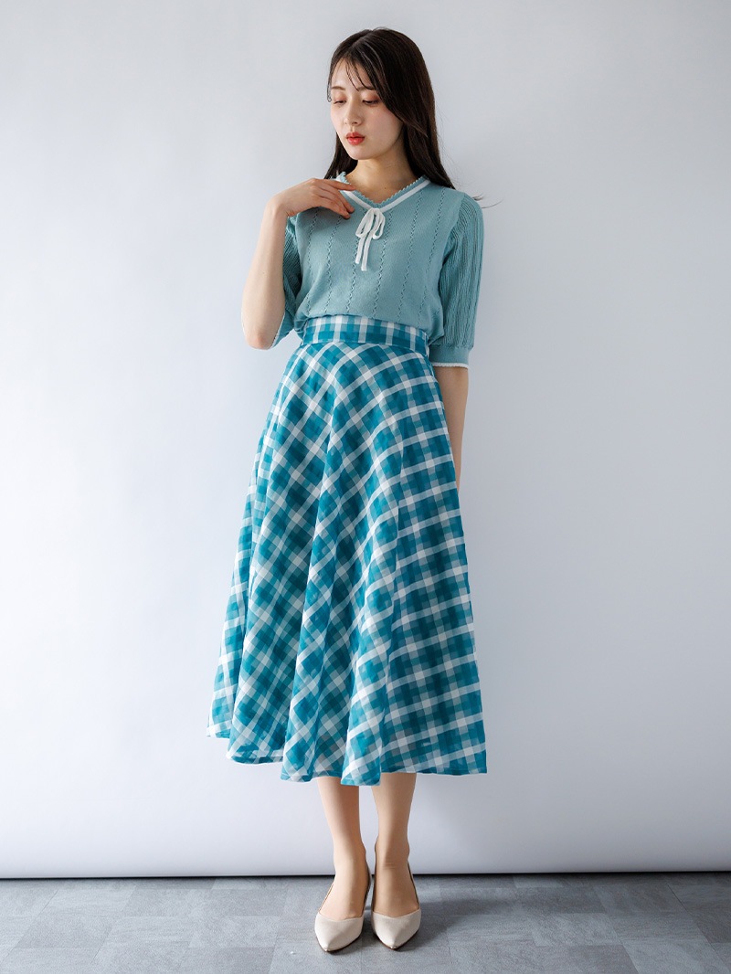シースルーチェックフレアースカート｜KarLParkLane Style ONLINE SHOP