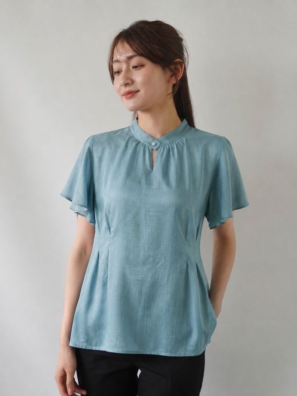 【春SALE】ｷｭﾌﾟﾗﾛｰﾝ ﾌﾚｱｰ袖ﾁｭﾆｯｸ