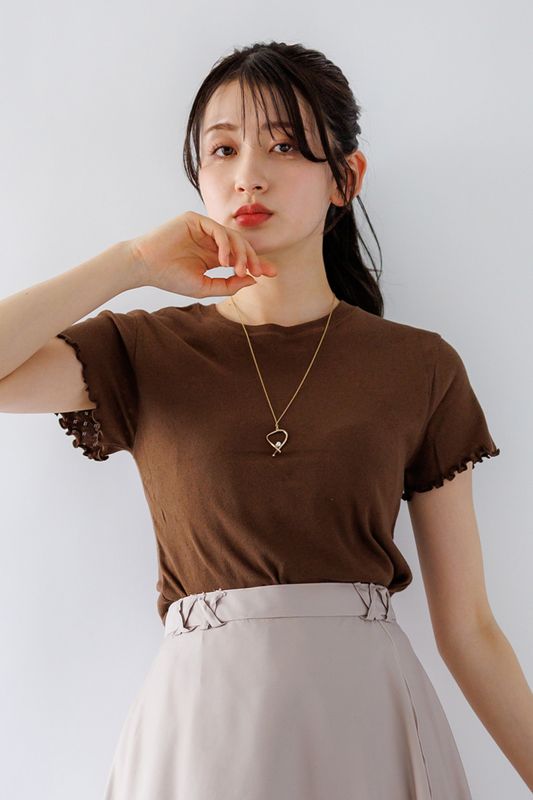 【訳あり】柄編み袖裾メローカットソー(612801/ホワイト/Fサイズ)|【WEB限定】訳ありセール