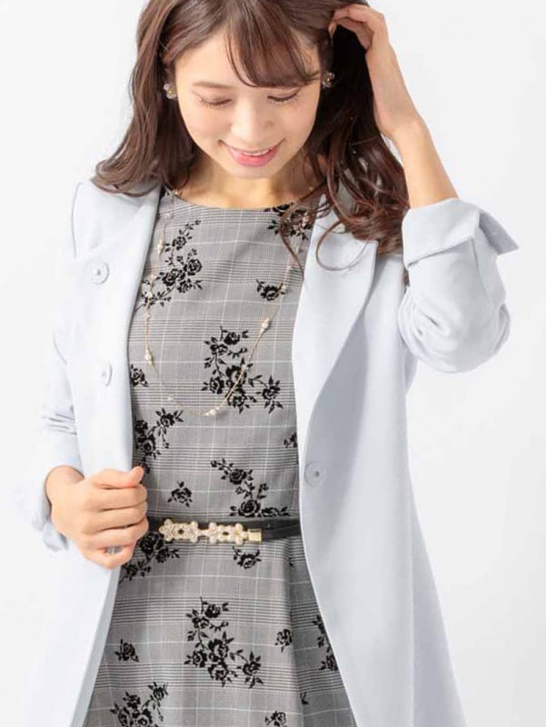 【訳あり】花パールバックル細ベルト(5121/ネイビー)|【WEB限定】訳ありセール