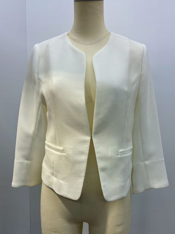 【訳あり】カラミ キーネックジャケット(517513A/ホワイト/7号)|【WEB限定】訳ありセール