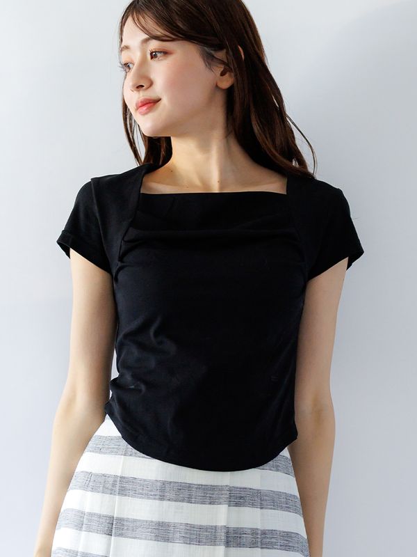 【訳あり】胸元ギャザーカットソー(512802/ホワイト/Sサイズ)|【WEB限定】訳ありセール