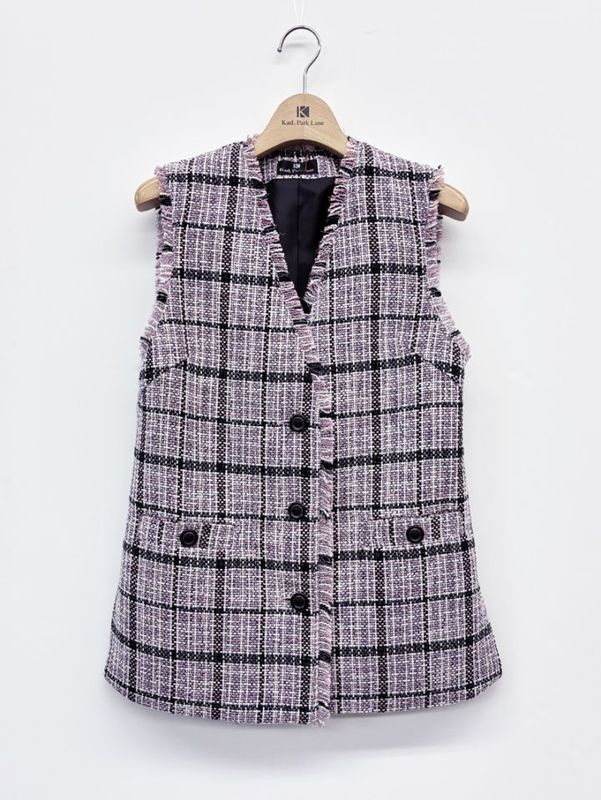 格子ツィード フリンジジレ