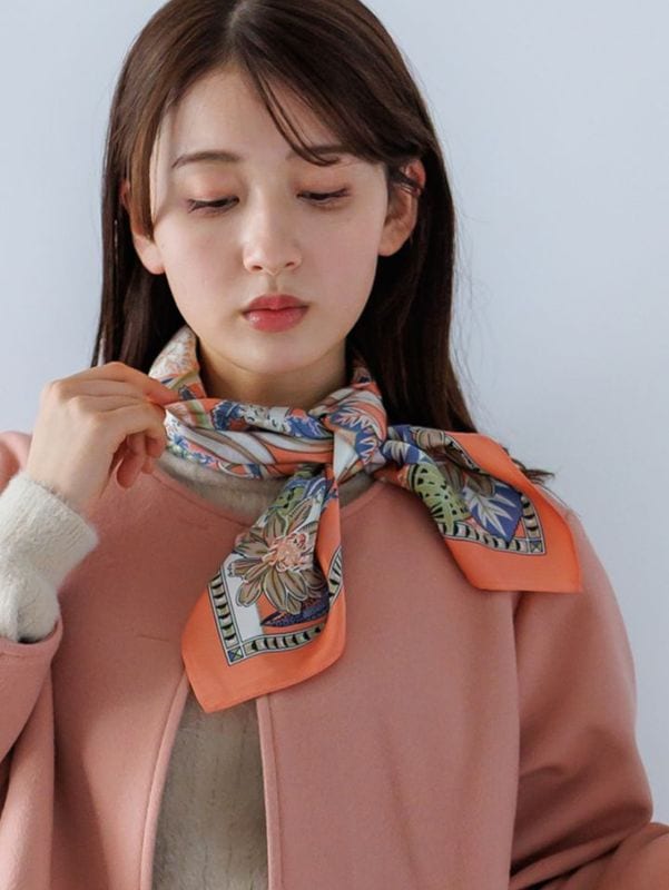 【20%OFF】花柄　大判スカーフ＜秋コーデ＞|アクセサリー