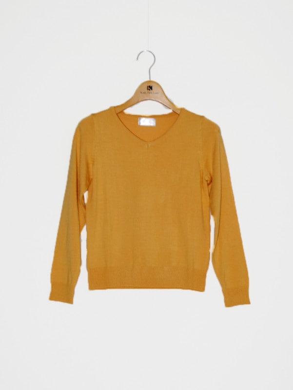 【訳あり】天竺Ｖネックニット(2813750/パープル/M)