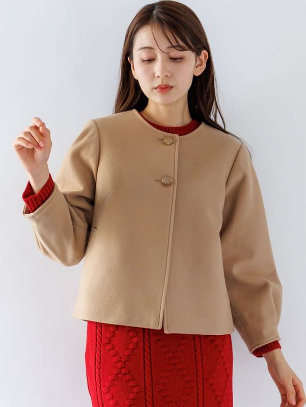 【40％OFF】ジャッカル ノーカラーショートコート