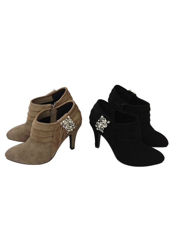 【50%OFF】ビジュー付ショートブーツ