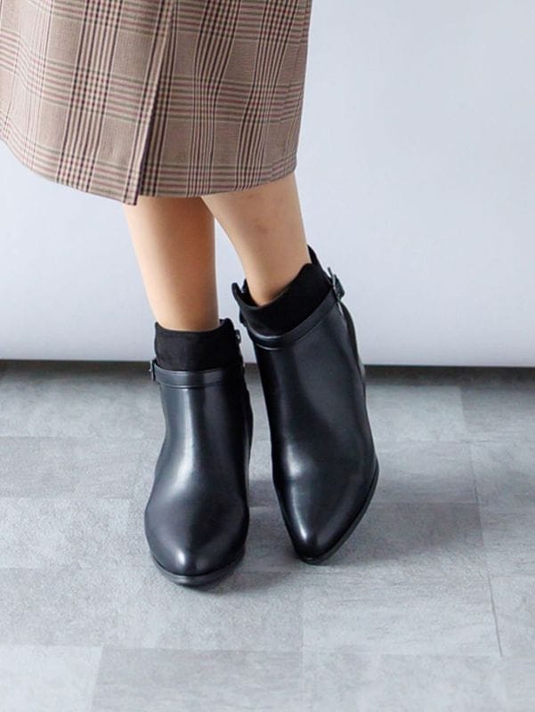 【50%OFF】4ｃｍヒール ベルテッドブーツ