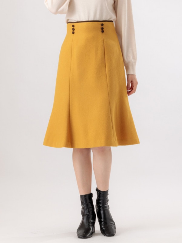 【訳あり】メルトンハイウエストハギスカート(307016/カラシ/7号)