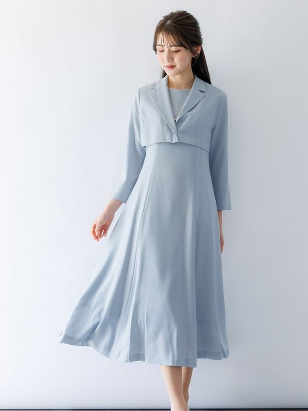 【訳あり】ハオリセットアップワンピース(316803/ブルー/7号)①