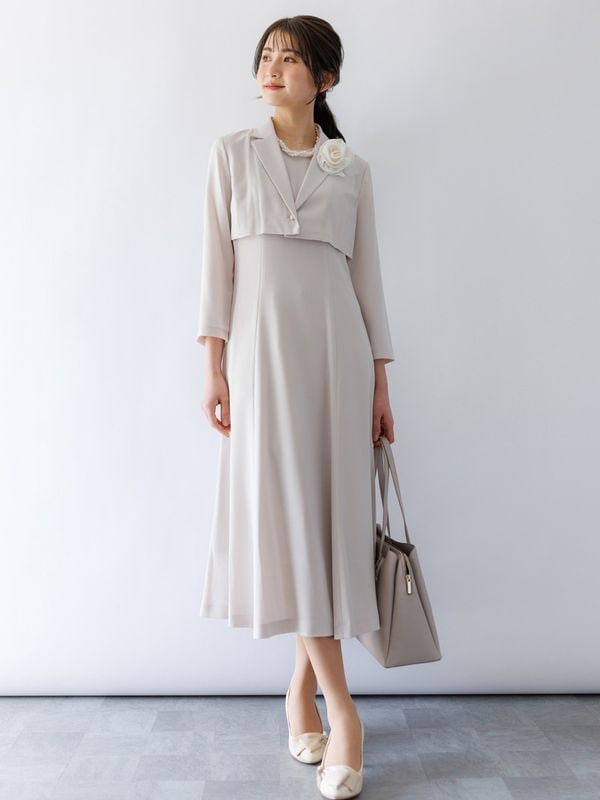 【訳あり】ハオリセットアップワンピース(316803/ベージュ/9号)