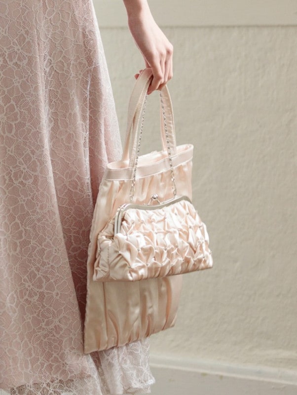 【訳あり】ダイヤストーン付ブライダルバッグ(811705/ベージュ)