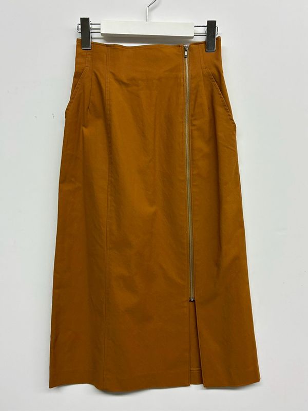 【訳あり】フルダルサイドファスナースカート［丈65㎝以上］(307526/テラコッタ/7号)
