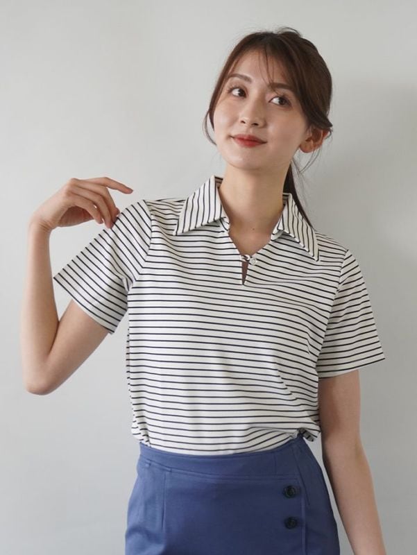 ボーダースキッパー半袖カットソー
