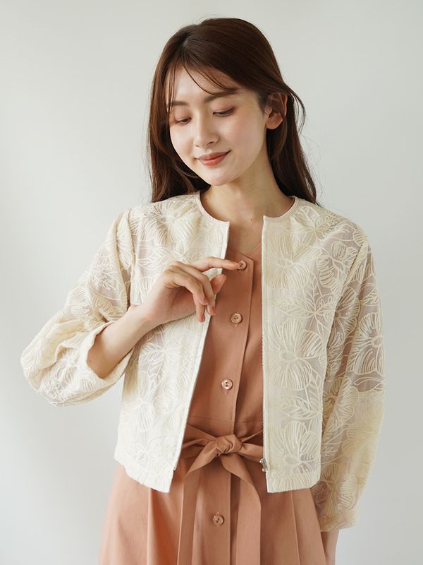 【30%OFF】レース衿なしブルゾン《大決算SALE》