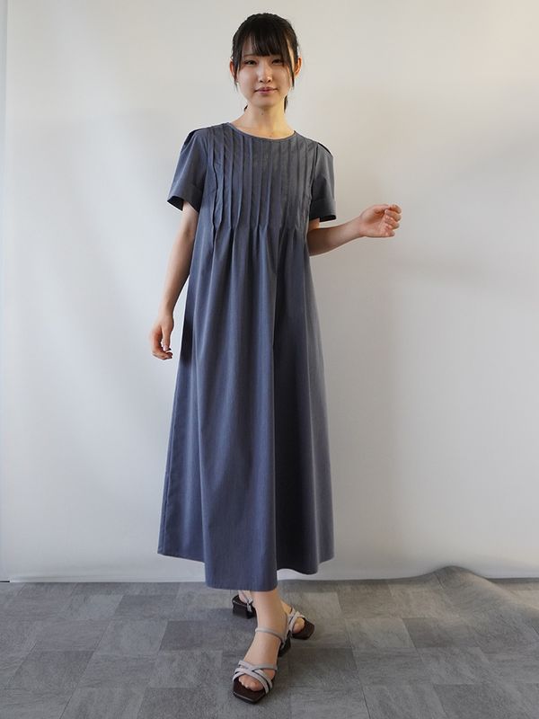 【30％OFF】タイプライターピンタックワンピース