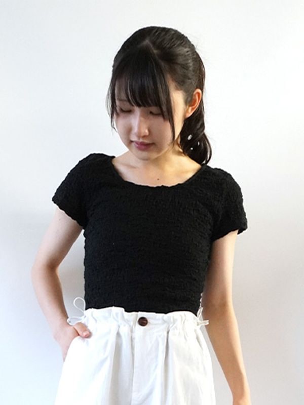 【30％OFF】シャーリングカットソー