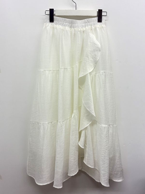 【30％OFF】ティアード前フリルスカート