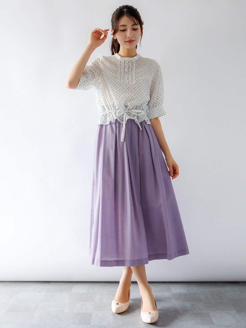 【OUTLET 2500円】ｻｯｶｰ水玉ﾌﾘﾙﾄﾞﾛｰｽﾄﾘﾝｸﾞﾌﾞﾗｳｽ<10本以下>