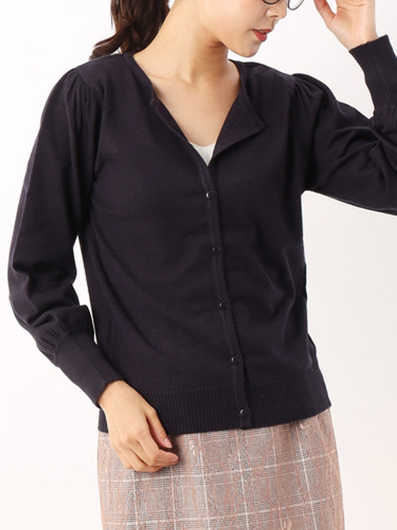 【60％OFF】袖ギャザーカーデ