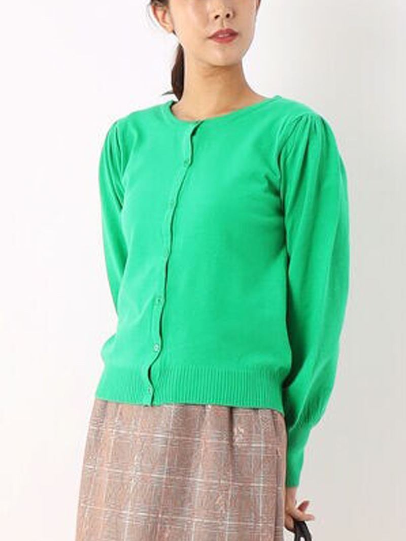 【60％OFF】袖ギャザーカーデ