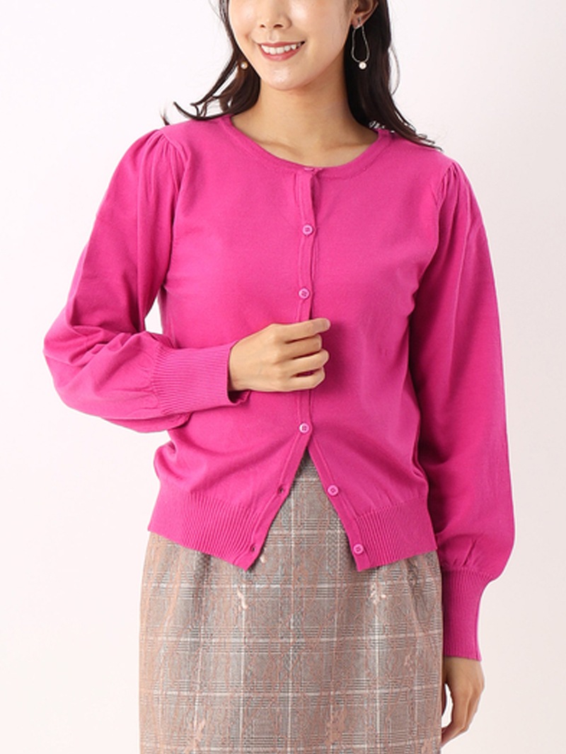 【60％OFF】袖ギャザーカーデ