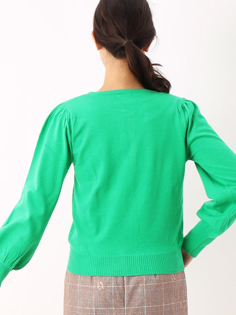 【60％OFF】袖ギャザーカーデ