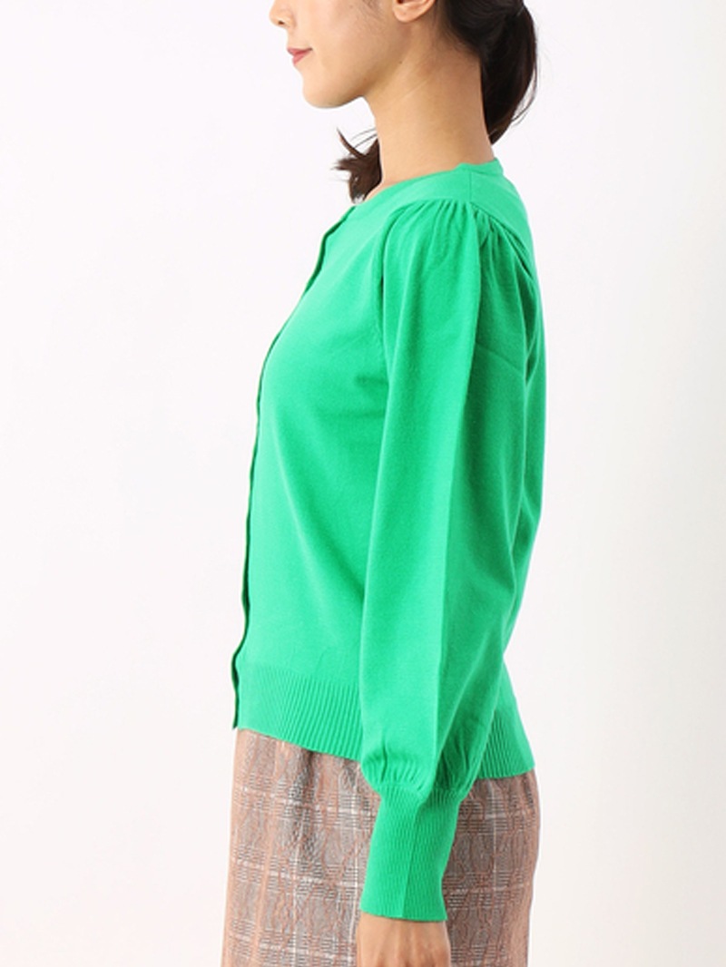 【60％OFF】袖ギャザーカーデ