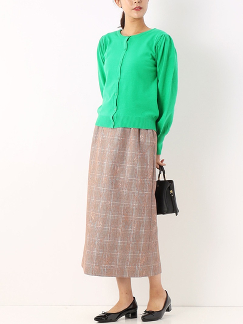 【60％OFF】袖ギャザーカーデ