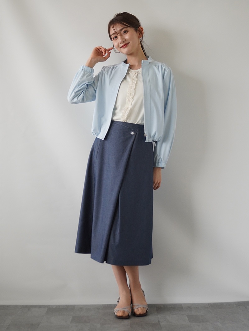 【20％OFF】メリルハイテンション立衿ブルゾン