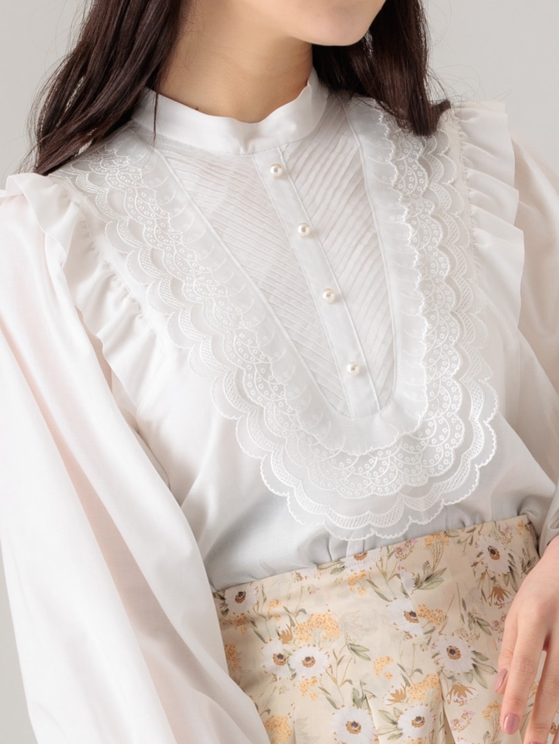 立衿ビブディティール付ビッグスリーブブラウス｜KarLParkLane Style