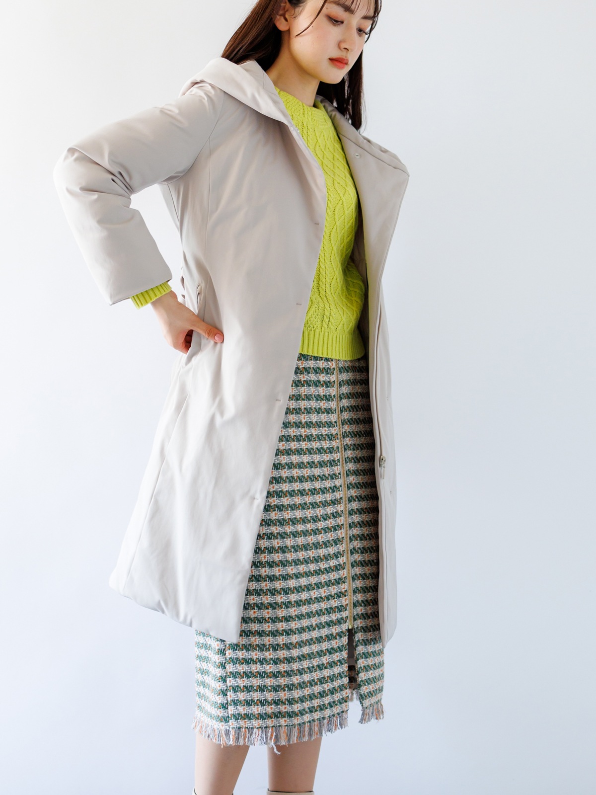 【4,500円均一】ツイードロングタイトスカート