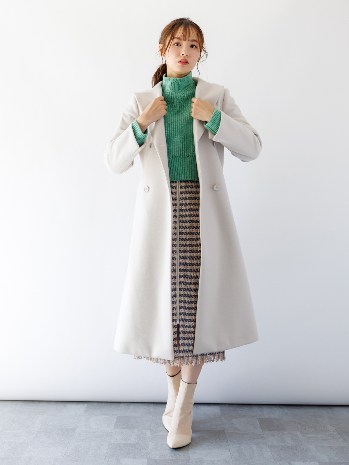 【4,500円均一】ツイードロングタイトスカート