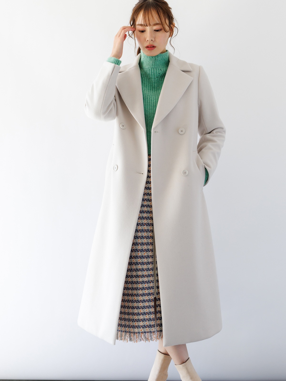 【4,500円均一】ツイードロングタイトスカート