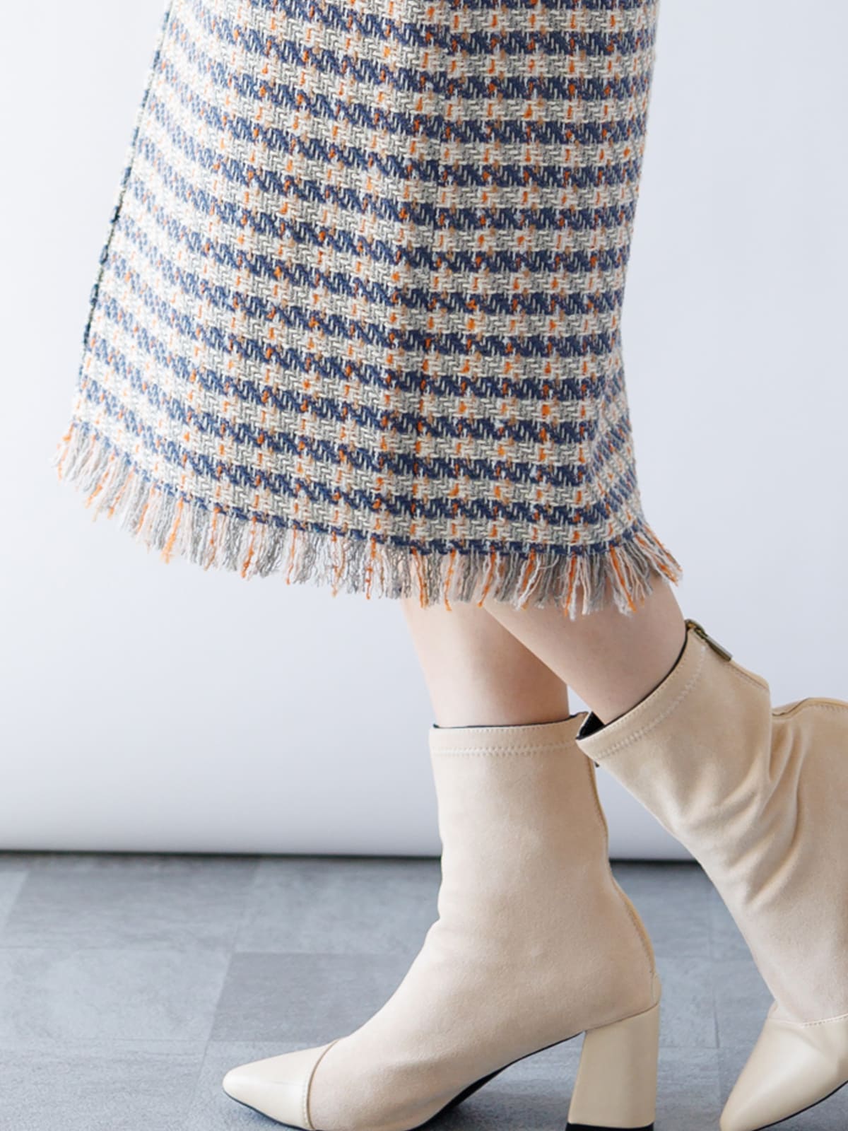 【4,500円均一】ツイードロングタイトスカート