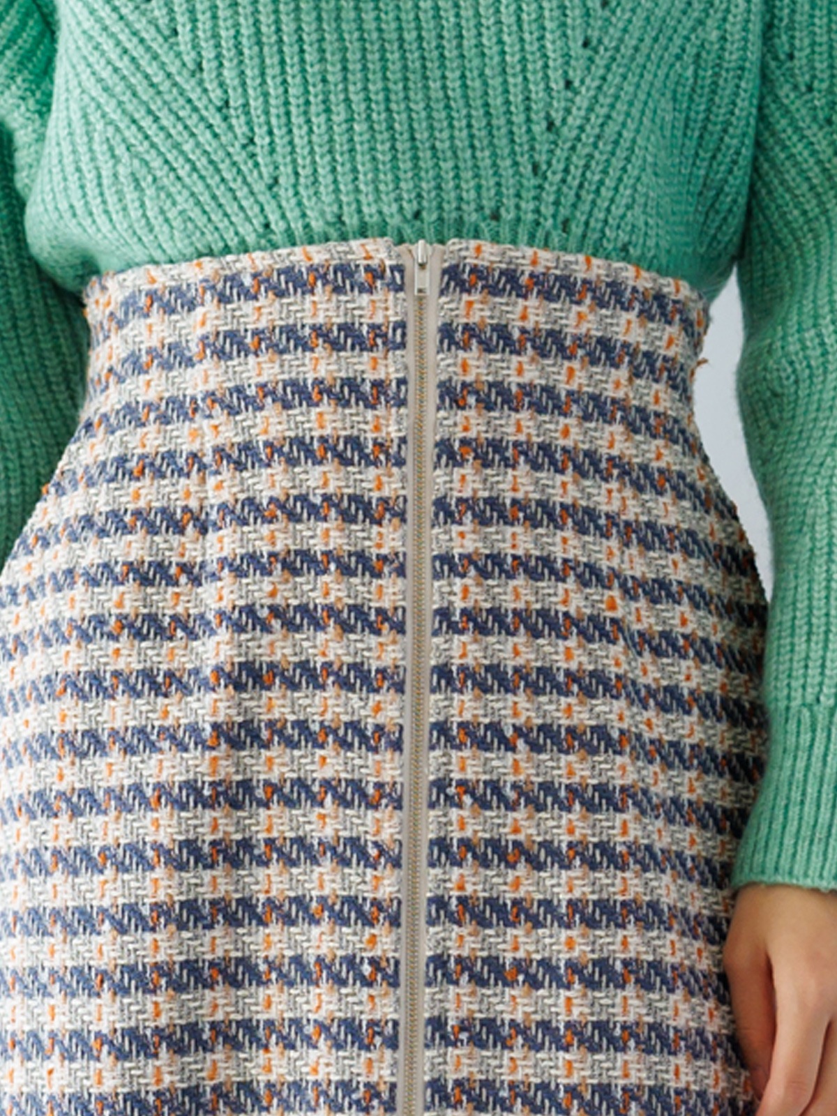 【4,500円均一】ツイードロングタイトスカート