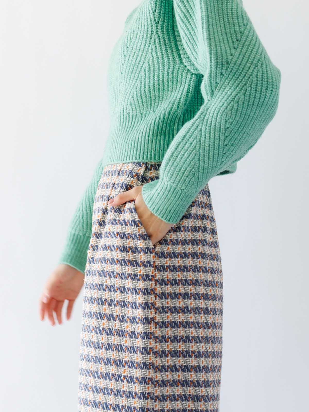 【4,500円均一】ツイードロングタイトスカート