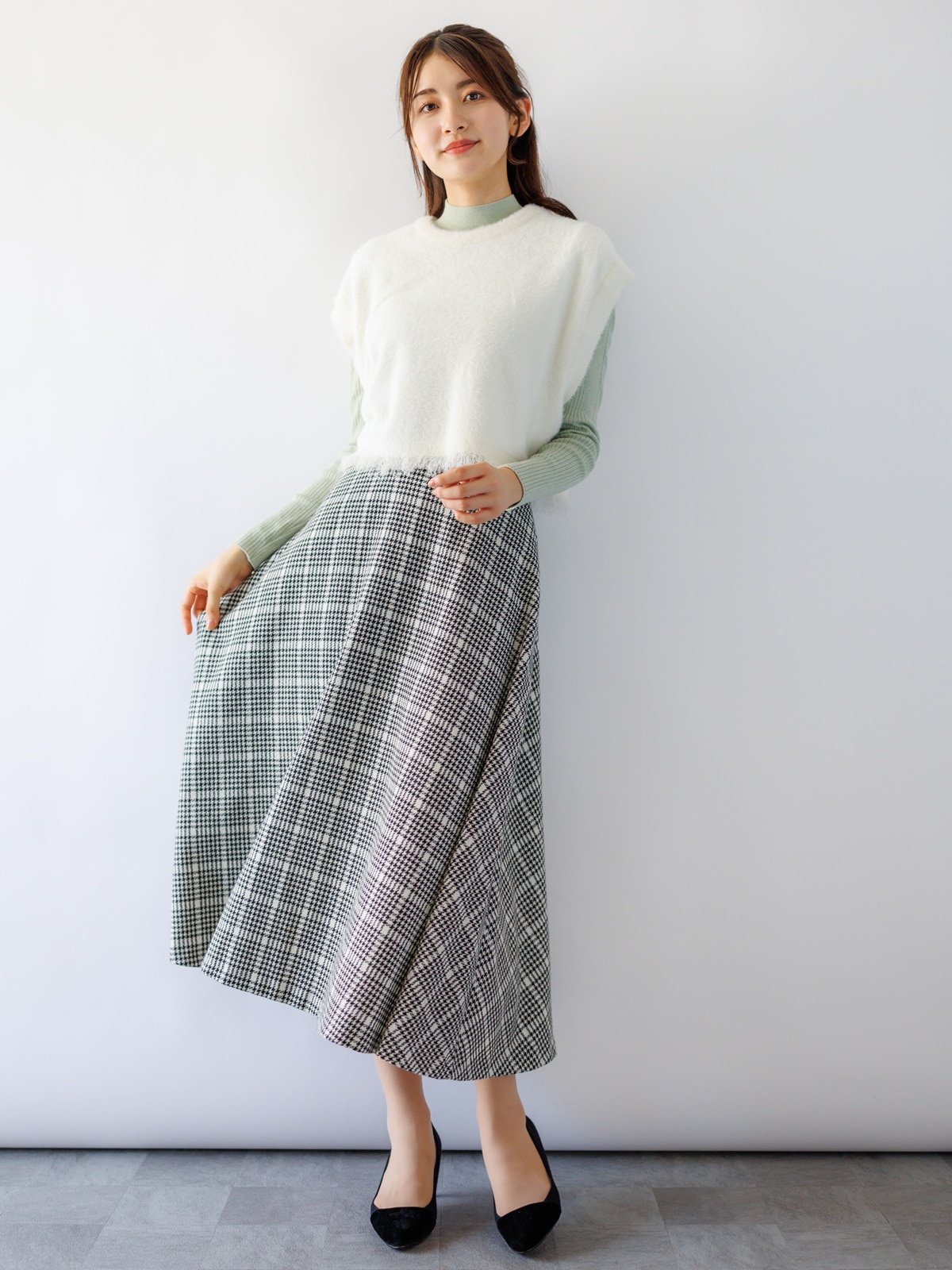 ラメ格子フレアースカート｜KarLParkLane Style ONLINE SHOP