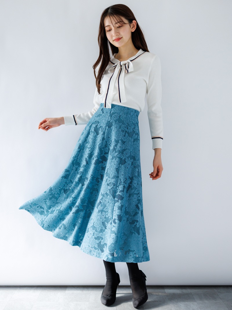 【70％OFF】配色ボウタイニット